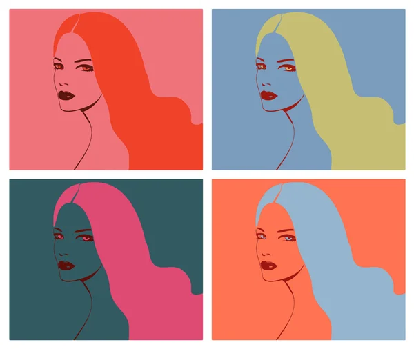 Belle fille pop art — Image vectorielle