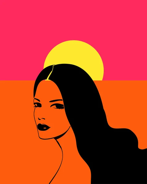 Belle fille pop art — Image vectorielle