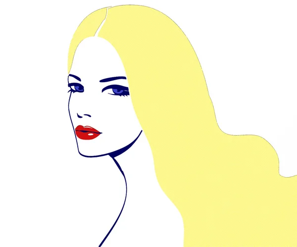 Belle fille pop art — Image vectorielle