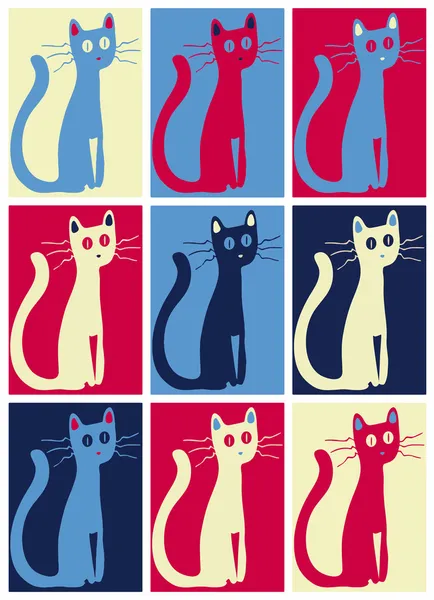 Katze. Pop-Art — Stockvektor