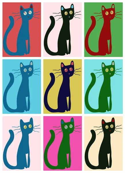 Katze. Pop-Art — Stockvektor