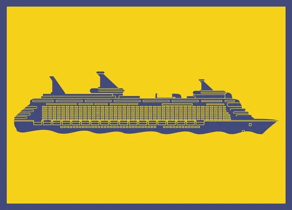 Cruise ship pop art — Stock Vector