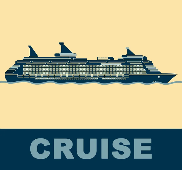 Cruise ship pop art — Stock Vector