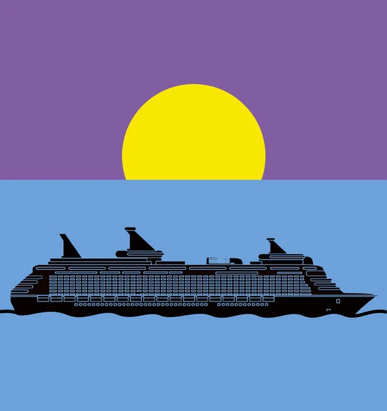 Cruise ship pop art — Stock Vector