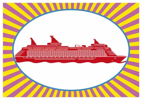 Cruise ship pop art — Stock Vector