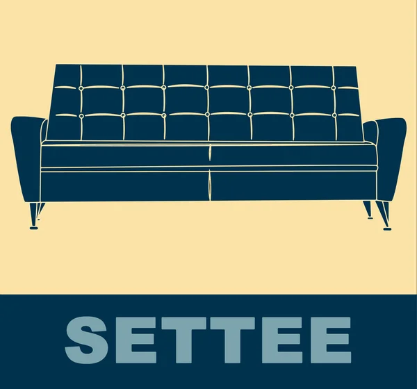 Settee pop art — Stock Vector