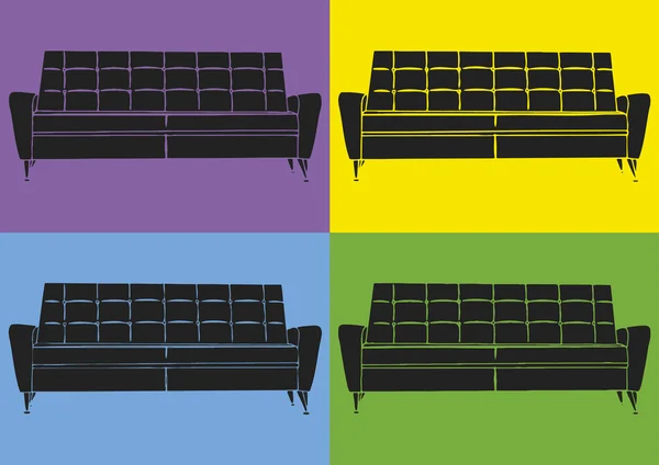 Arte pop Settee — Archivo Imágenes Vectoriales