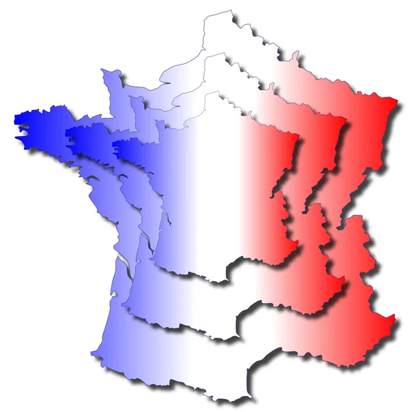 A França continental e metropolitana . —  Vetores de Stock