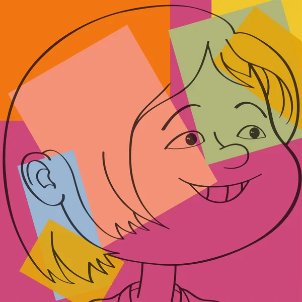 Retrato de un niño. cabeza de niños — Vector de stock