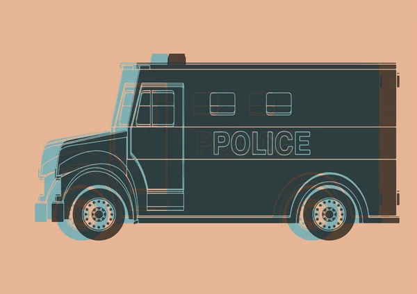 Fourgon de police, dessin pop art — Image vectorielle