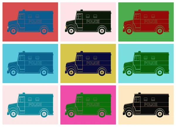 Van della polizia, disegno pop art — Vettoriale Stock