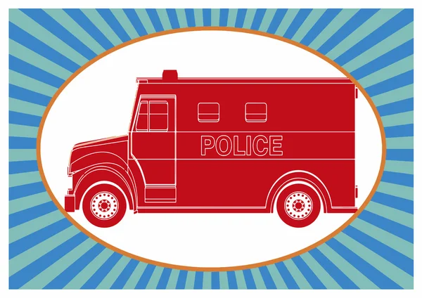 Van della polizia, disegno pop art — Vettoriale Stock