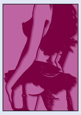 Kadın ve askı kemeri. Pop art