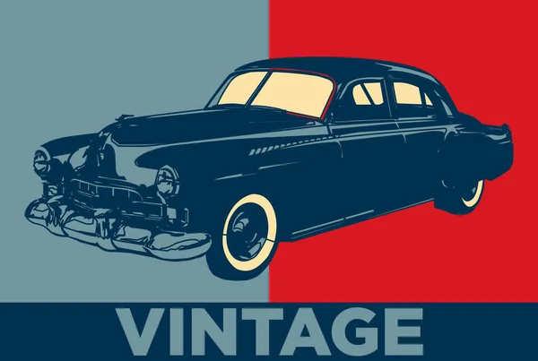 Pop Art Old Coche Americano Estilo Vintage — Vector de stock