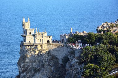 Gaspra 'da Kırlangıç Yuvası adında küçük bir kale. Cape Ai-Todor, Kırım
