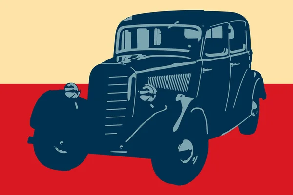 Voiture Vintage Pop Art — Image vectorielle