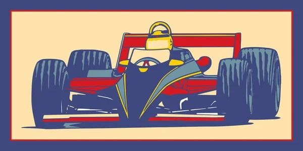 Pop Art Závodní Auto Závodní Trati — Stockový vektor