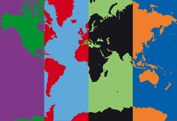 Pop Art Planisphère Projection Mercator — Image vectorielle