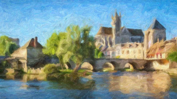 Impressionism Moret Sur Loing Orvanne River Loing France — Stock Photo, Image
