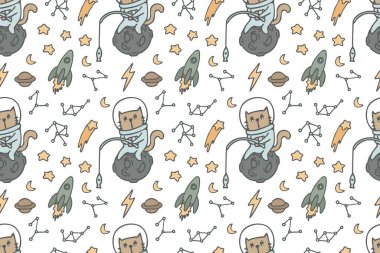 Sevimli kedi kusursuz desen biçimi