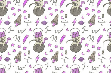 Sevimli kedi kusursuz desen biçimi