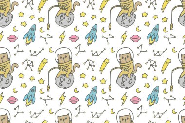 Sevimli kedi kusursuz desen biçimi