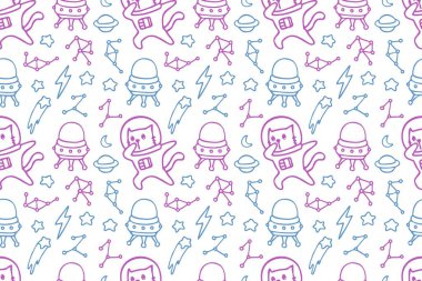 Sevimli kedi kusursuz desen biçimi