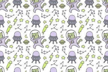 Sevimli kedi kusursuz desen biçimi