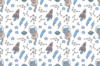 Sevimli kedi kusursuz desen biçimi