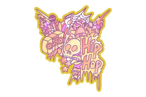 Hip Hop Sticker Doodle Art — Stockový vektor