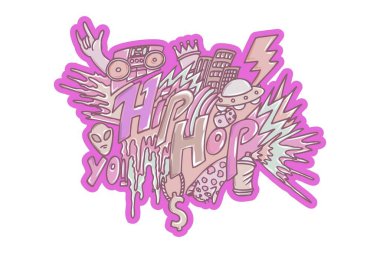 El yapımı Hip Hop yaşam tarzı, tişört tasarımı, çıkartma, duvar, genç, baskı, sanat