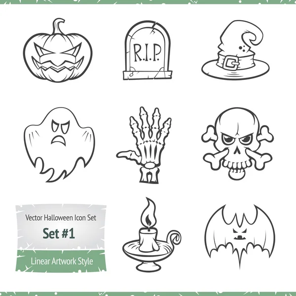 Halloween vector pictogrammenset — Stockvector