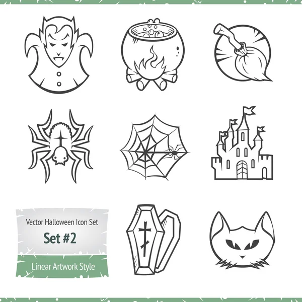 Set de iconos vectoriales de Halloween — Vector de stock