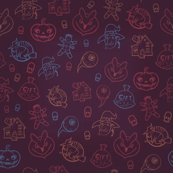 Nahtloser Hintergrund zu Halloween. Vektorillustration — Stockvektor