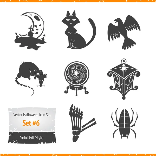 Halloween vector iconos conjunto — Archivo Imágenes Vectoriales
