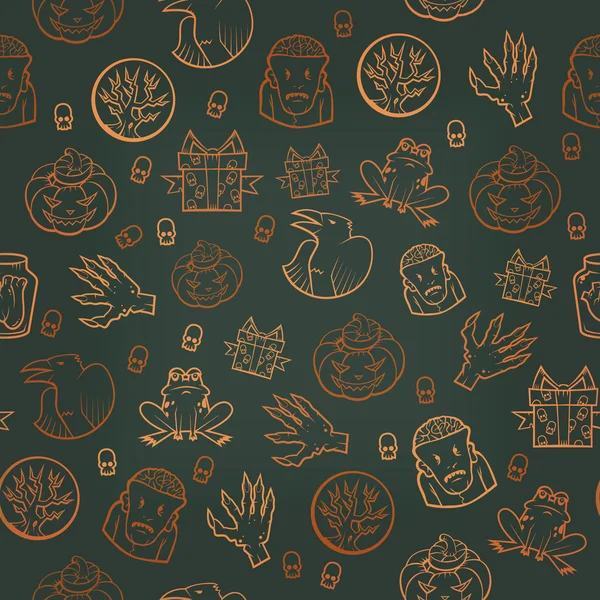 ハロウィーンのシームレスな背景。ベクトル イラスト — ストックベクタ