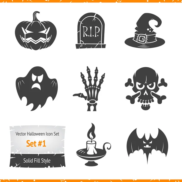 Halloween vector iconos conjunto — Vector de stock