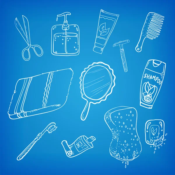 Bathroom stuff. Sketch Vector Illustration. — Stock Vector