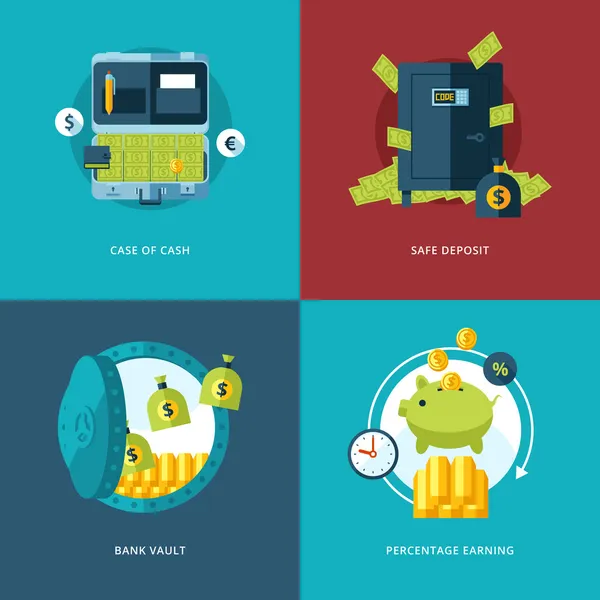 Vector Financiën en geld icons set. — Stockvector