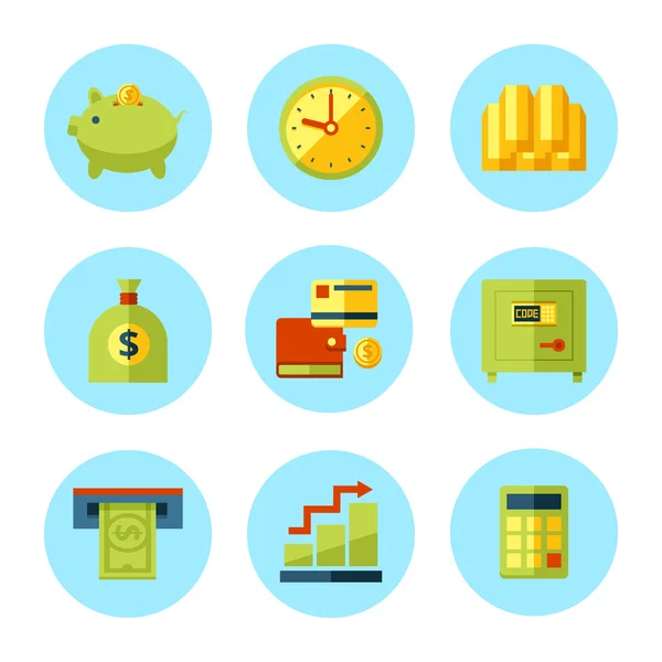 Vector finance and money icon set. — Stock Vector