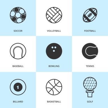 siyah spor simge kümesi.