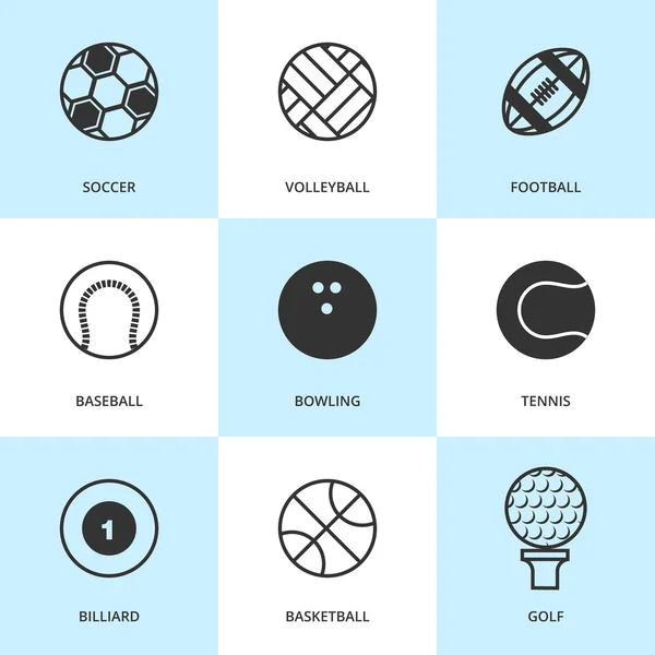 Set van zwart sport pictogrammen. — Stockvector