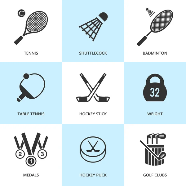 Set of black sports icons. — Stock Vector