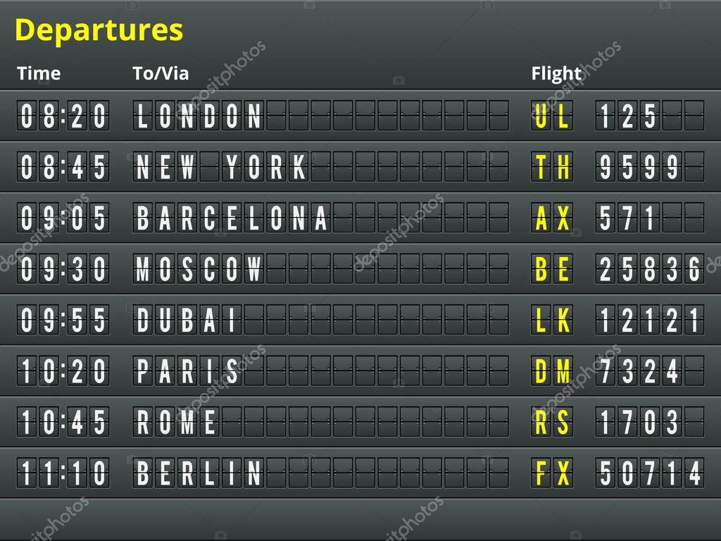 airport departures table stock vector 169 painterr 50585633 airport departures table stock vector 169 painterr 50585633