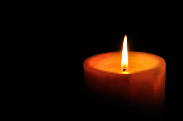 Candle with black background — Stock Photo, Image