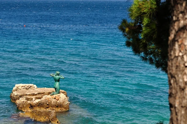 Statua della sirena a Podgora, Croazia — Foto Stock