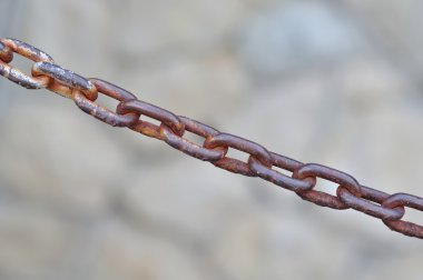 Eski paslı metal zinciri kapatın.