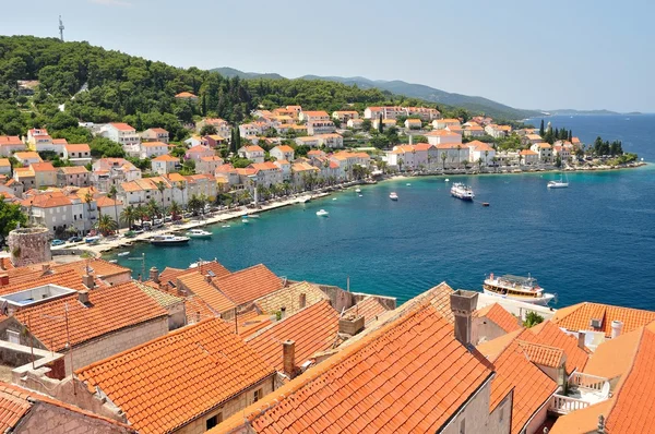 Město Korčula v ostrově Korčula v Chorvatsku — Stock fotografie