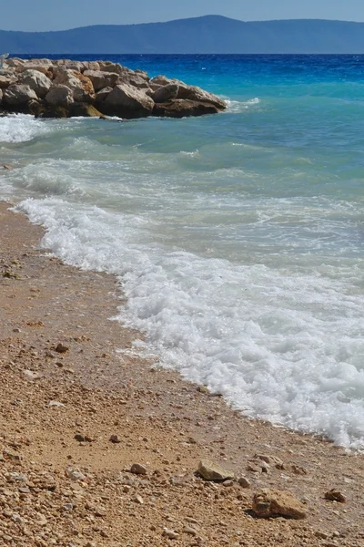 Olas en la playa de Podgora, Croacia —  Fotos de Stock