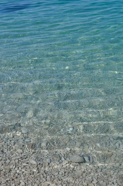 Ondas na superfície da água. Algumas rochas debaixo de água — Fotografia de Stock